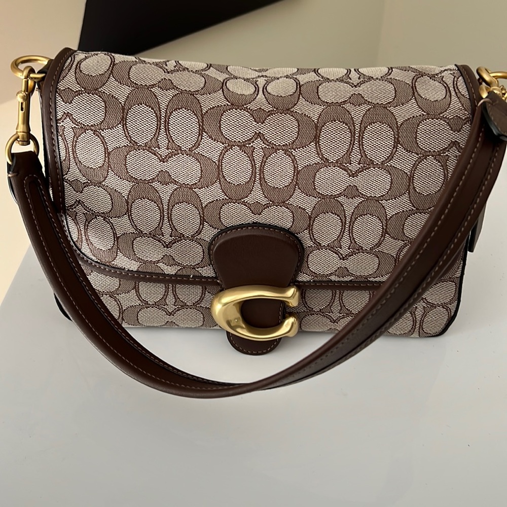 Coach Tabby Signature Jacquard Shoulder Bag in Oak Maple